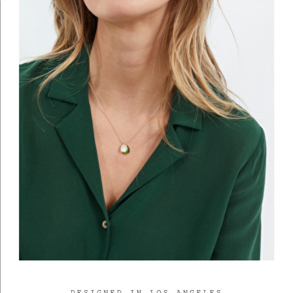 PINK & other stories v-cut silk button up blouse - Picture 6 of 9